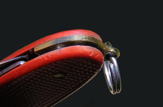 Early 84mm brass keyring attachment