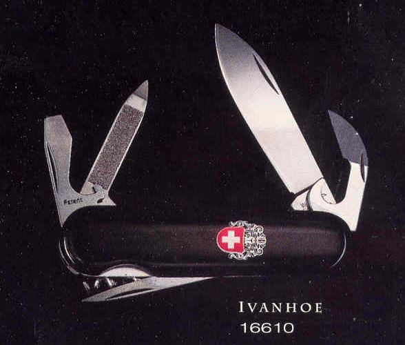 This is from the Dynasty series. Features black mirror polished metal handles with a Swiss Cross surrounded by a heraldic crest.