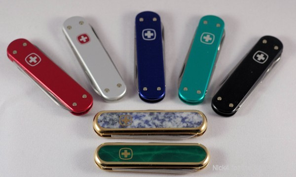Wenger Eloxy family, the Blue Bahia and Green Marbled models
