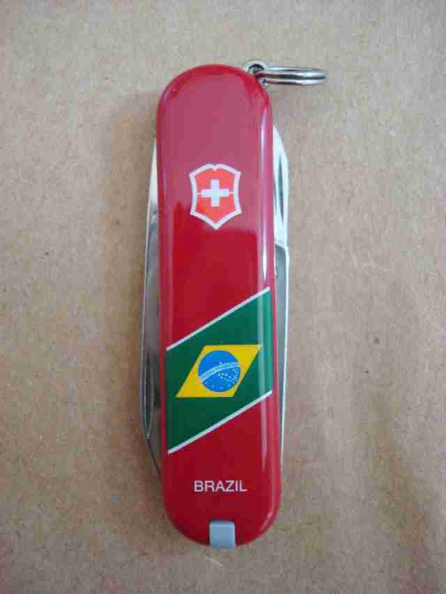 Brazil's flag on Victorinox Classic National Flag Series.